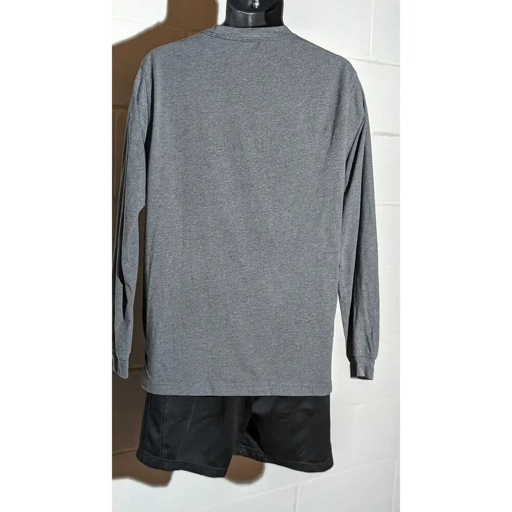Legendary Mens Gray Camo Panel Long Sleeve T-Shirt Camouflage Print Top Medium